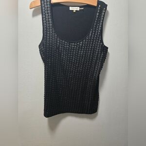 Calvin Klein Black Textured Sleeveless Top